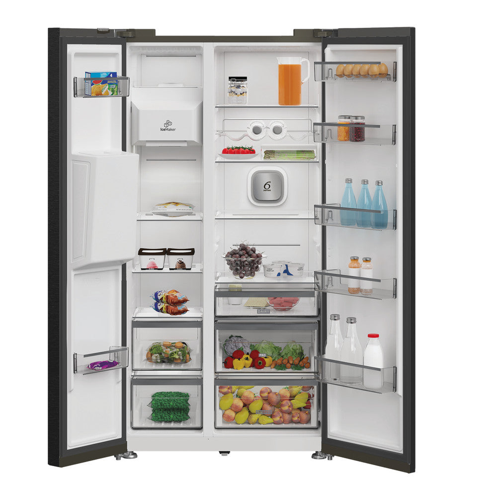 Whirlpool 571L Freestanding American Style Fridge Freezer - Inox | WHG26574WXK5UK from Whirlpool - DID Electrical