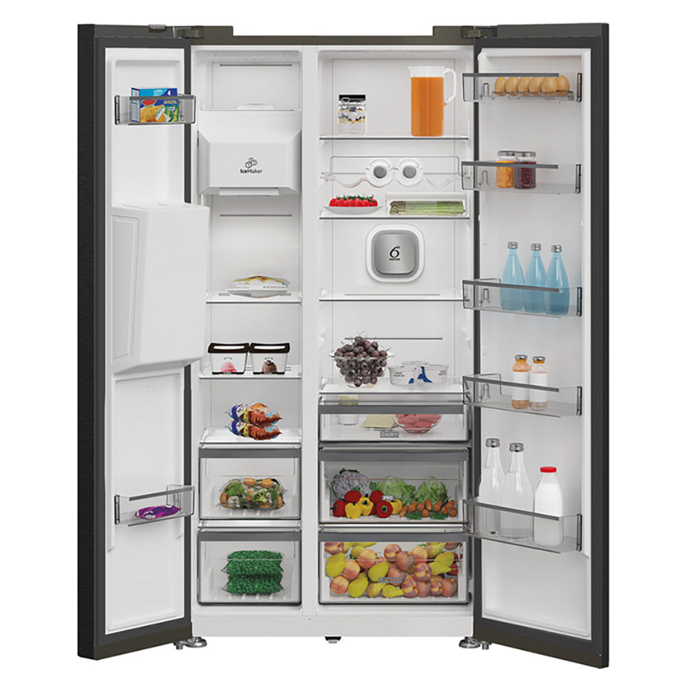 Whirlpool 571L Freestanding American Style Fridge Freezer - Inox | WHG26574WXK5UK from Whirlpool - DID Electrical