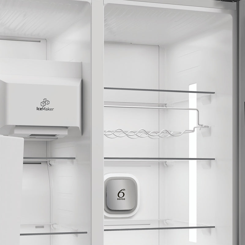 Whirlpool 571L Freestanding American Style Fridge Freezer - Inox | WHG26574WXK5UK from Whirlpool - DID Electrical