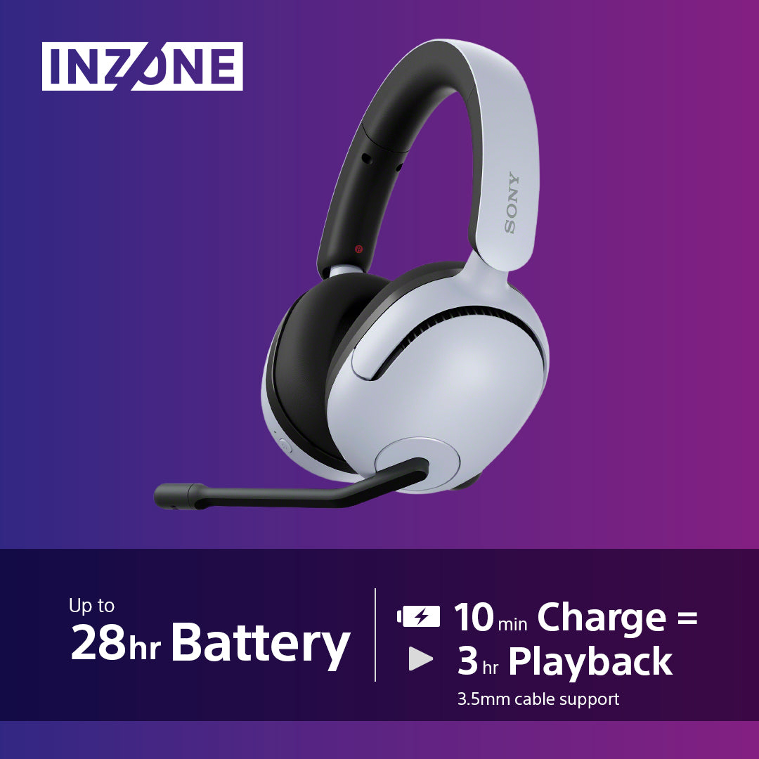 Sony INZONE H5 Over-Ear Wireless Gaming Headset - White | WHG500WCE7