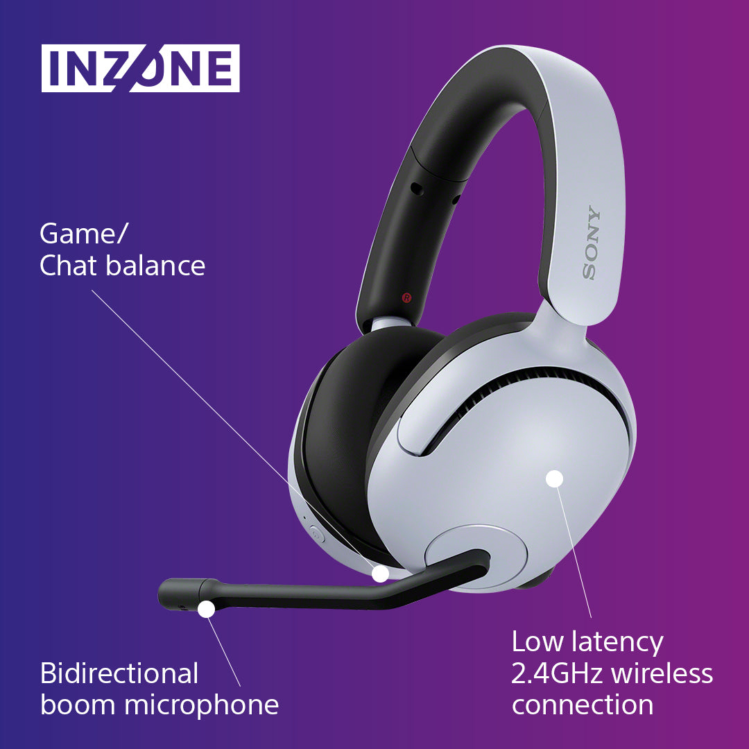 Sony INZONE H5 Over-Ear Wireless Gaming Headset - White | WHG500WCE7