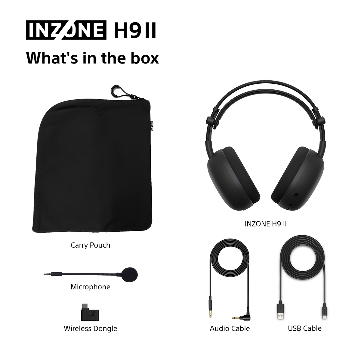 Sony INZONE H9 II Over-Ear Wireless Noise Cancelling Gaming Headset - Black | WHG910NBCE7