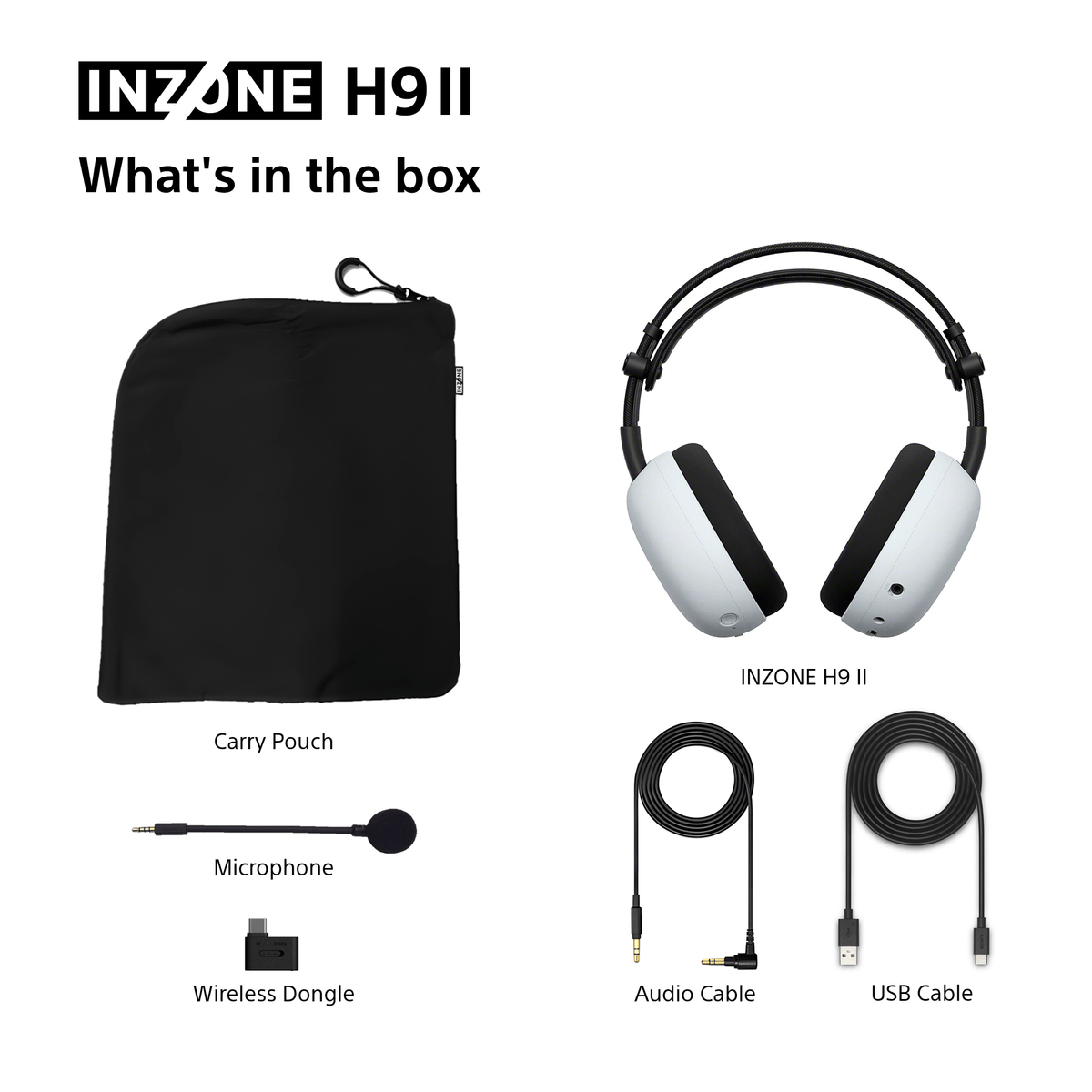 Sony INZONE H9 II Over-Ear Wireless Noise Cancelling Gaming Headset - White | WHG910NWCE7
