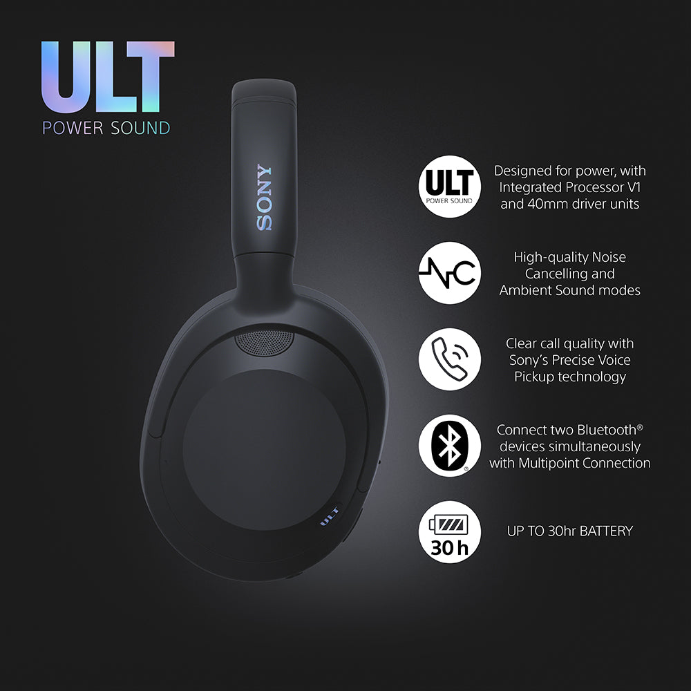 Sony ULT Wear Over-Ear  Wireless Noise Canceling Headphones - Black | WHULT900NBCE7 from Sony - DID Electrical