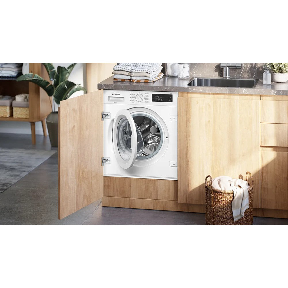 Siemens iQ500 8KG Built-In Washing Machine - White | WI14W302GB4 from Siemens - DID Electrical