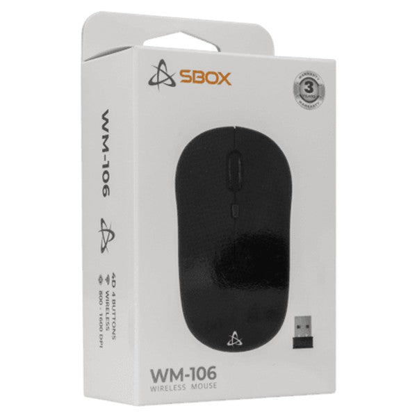 Sbox Ergonomic Wireless Mouse - Black | WM-106B from Sbox - DID Electrical
