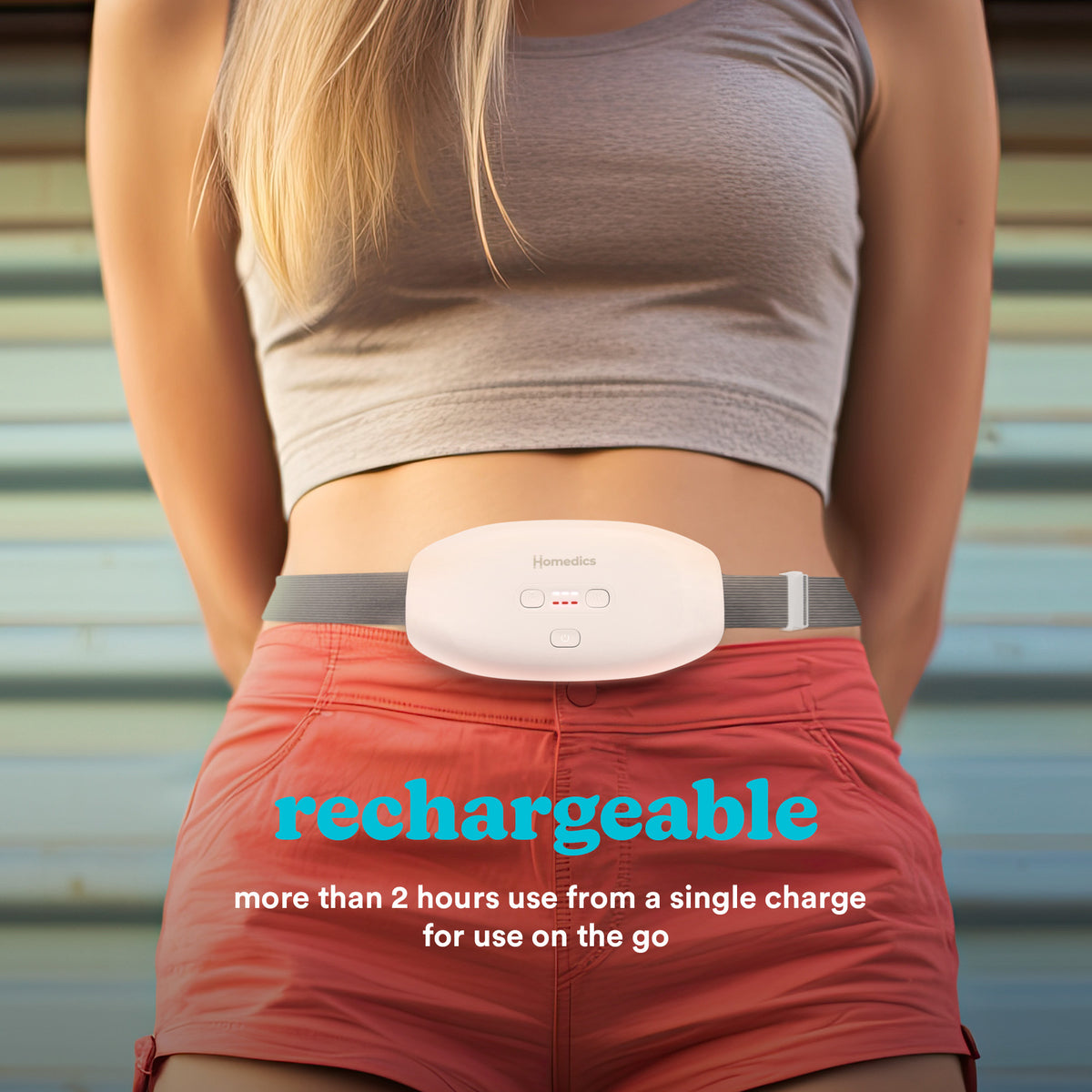 Homedics Cycle Comfort Heat and Vibration Belt - White &amp; Grey | WMH-200H from Homedics - DID Electrical
