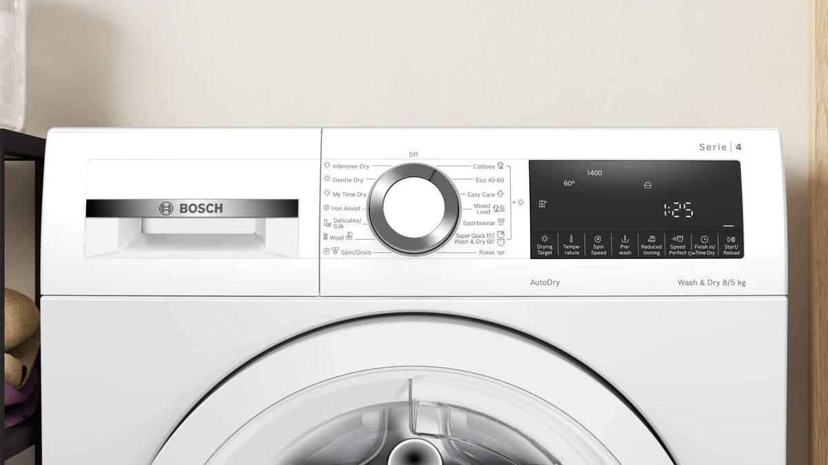 Bosch Series 4 8KG/5KG 1400RPM Freestanding Washer Dryer - White | WNA134U8GB