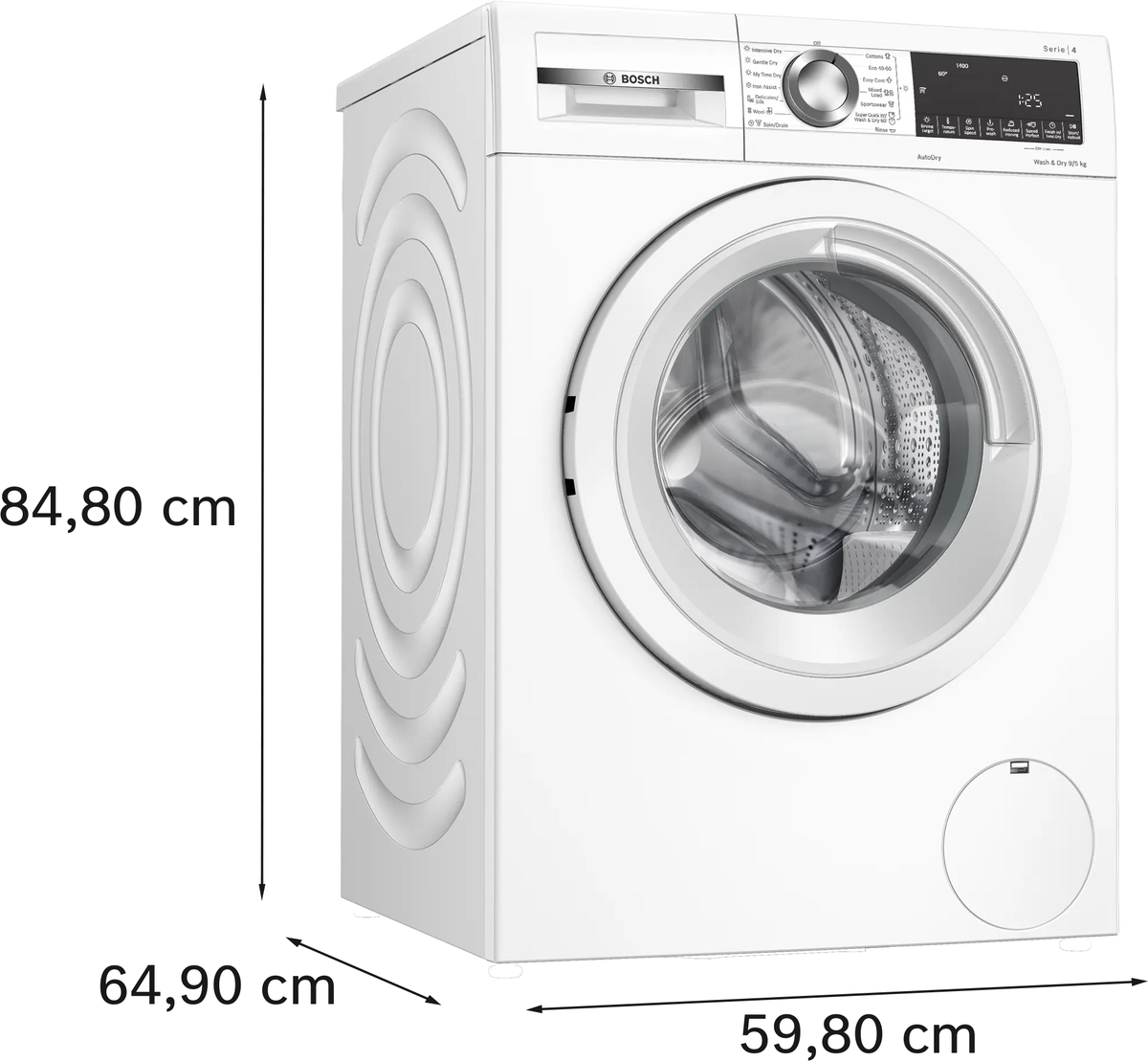 Bosch Series 4 9KG/5KG 1400RPM Freestanding Washer Dryer - White | WNA144V9GB