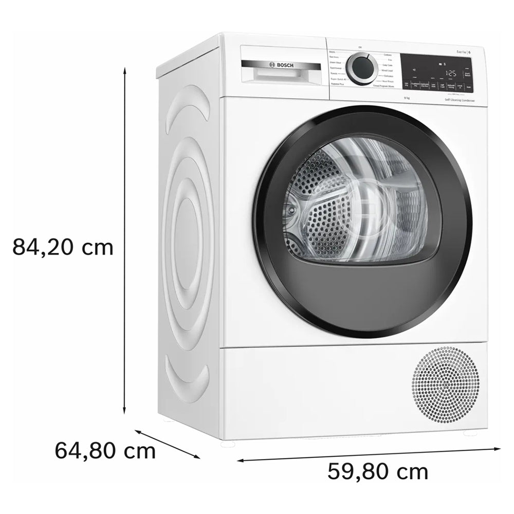 Bosch Series 6 9KG Freestanding Heat Pump Tumble Dryer - White | WQG24500GB from Bosch - DID Electrical