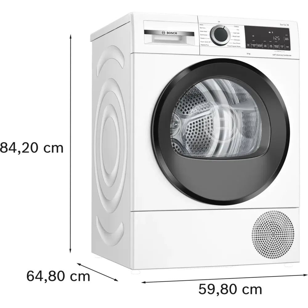 Bosch Series 6 9KG Freestanding Heat Pump Tumble Dryer - White | WQG24500GB from Bosch - DID Electrical