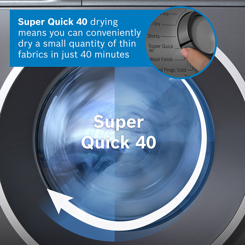 Bosch Series 6 9KG Heat Pump Tumble Dryer - Cast Iron Grey | WQG245R1GB from Bosch - DID Electrical
