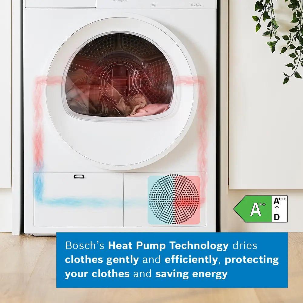 Bosch Series 4 8KG Freestanding Heat Pump Tumble Dryer - White | WTH85225GB