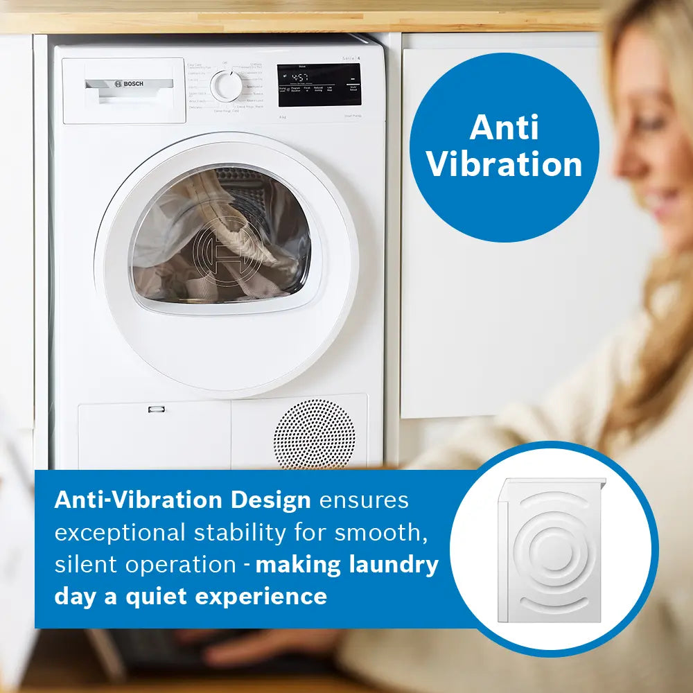 Bosch Series 4 8KG Freestanding Heat Pump Tumble Dryer - White | WTH85225GB