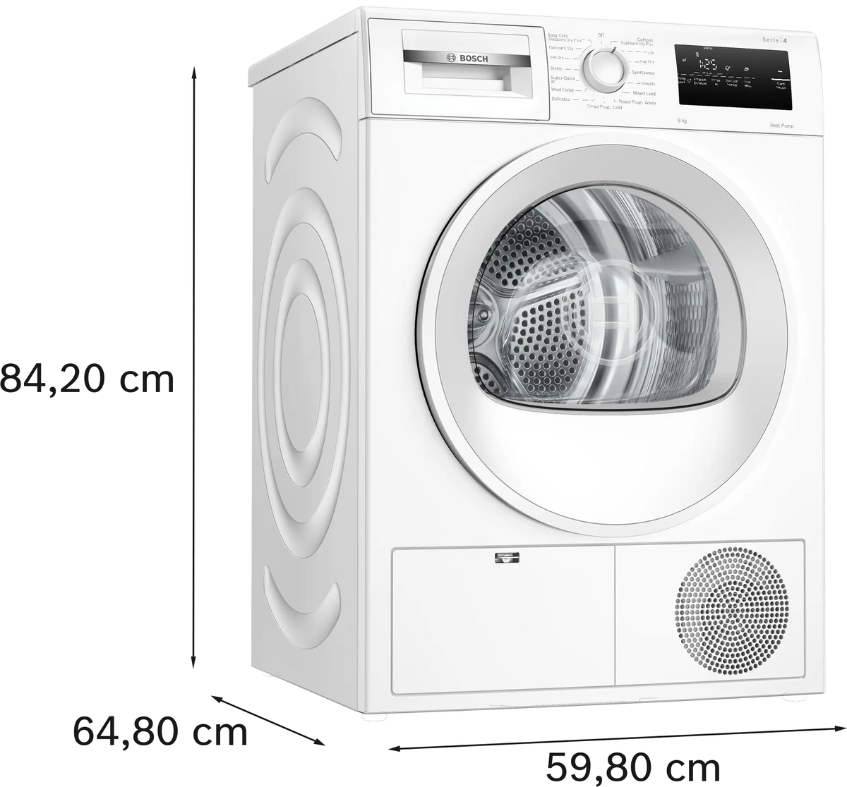 Bosch Series 4 8KG Freestanding Heat Pump Tumble Dryer - White | WTH85225IE