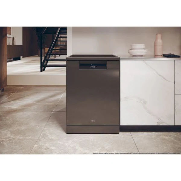 Haier I-Pro Shine Series 7 60CM Freestanding Standard Dishwasher - Anthracite | XF4A4M4PDA-80 from Haier - DID Electrical