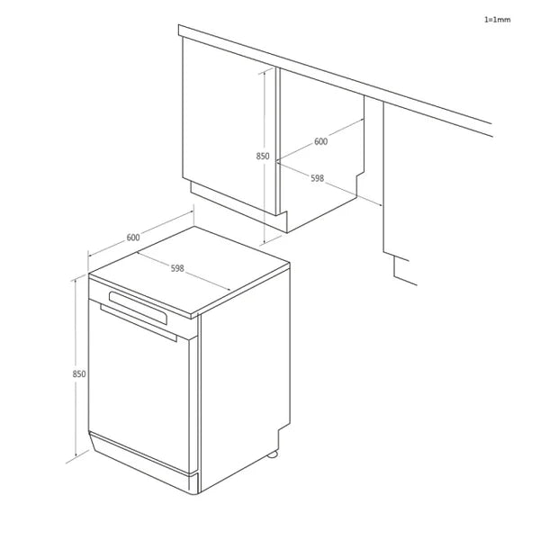 Haier I-Pro Shine Series 7 60CM Freestanding Standard Dishwasher - Anthracite | XF4A4M4PDA-80 from Haier - DID Electrical