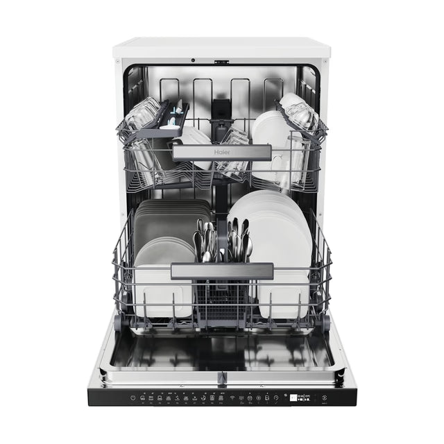 Haier I-Pro Shine Series 3 60CM Freestanding Standard Dishwasher - White | XF 5C7M0W-80