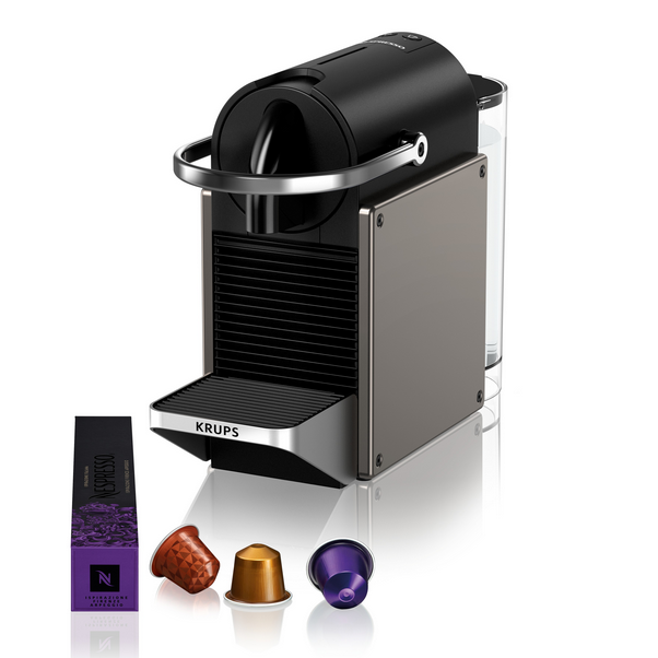 Krups Nespresso Pixie Pod Coffee Machine - Titanium | XN306T40 from Krups - DID Electrical