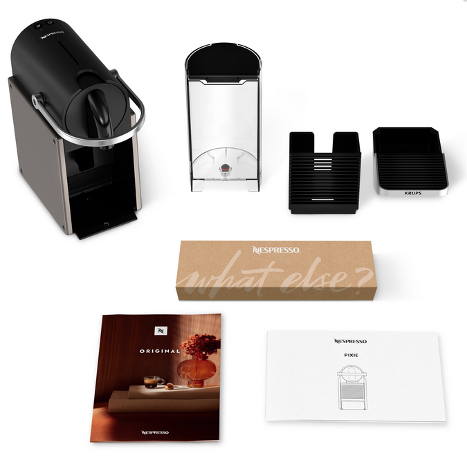 Krups Nespresso Pixie Pod Coffee Machine - Titanium | XN306T40 from Krups - DID Electrical