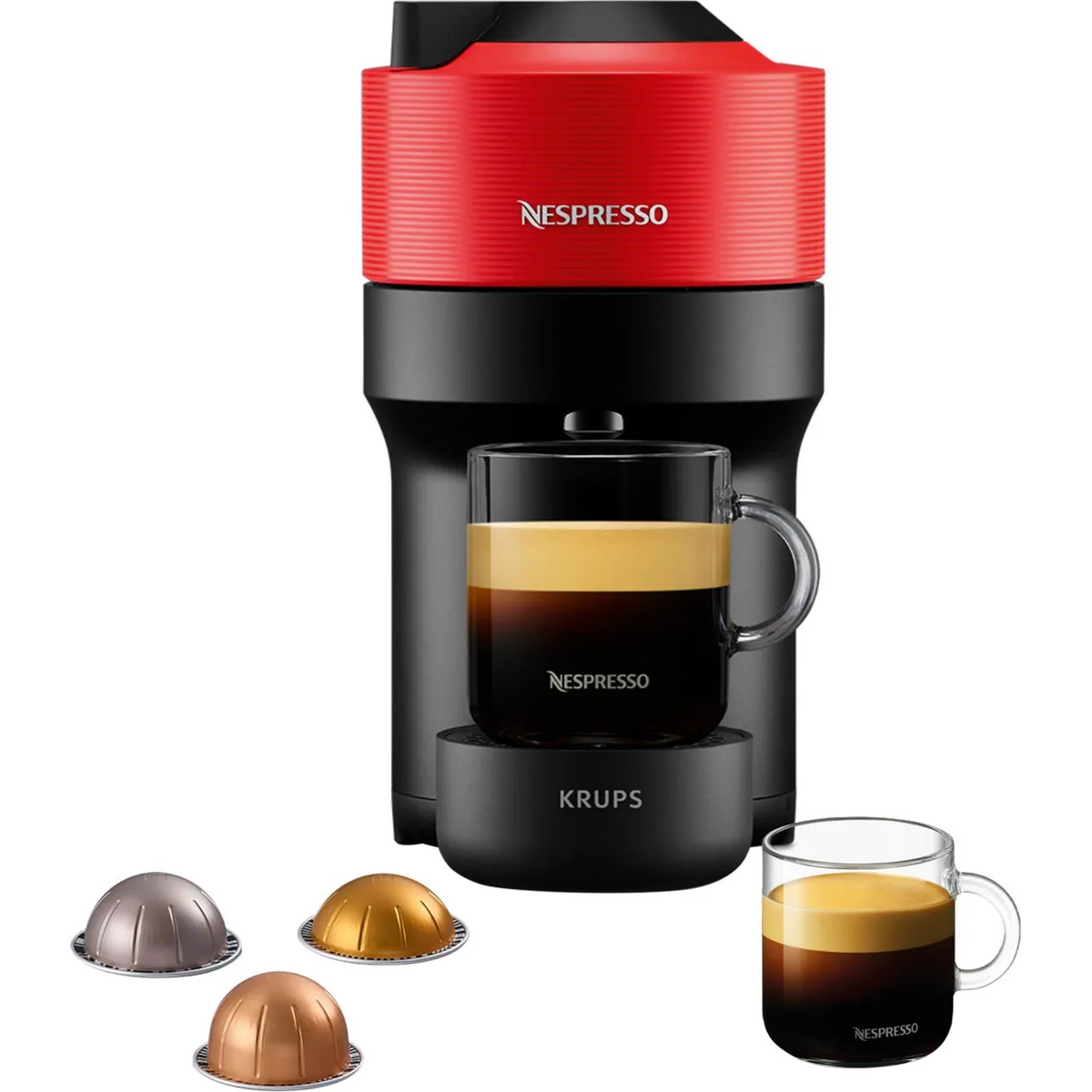 Krups Nespresso Vertuo Pop Pod Coffee Machine - Red | XN920540 from Krups - DID Electrical