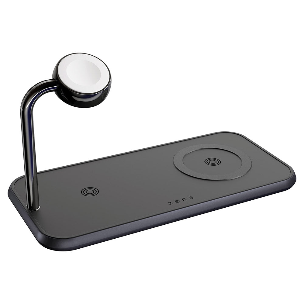 Zens Dual+Watch Aluminium Magnetic Wireless Charger - Black | ZEDC05BM/00 from Zens - DID Electrical