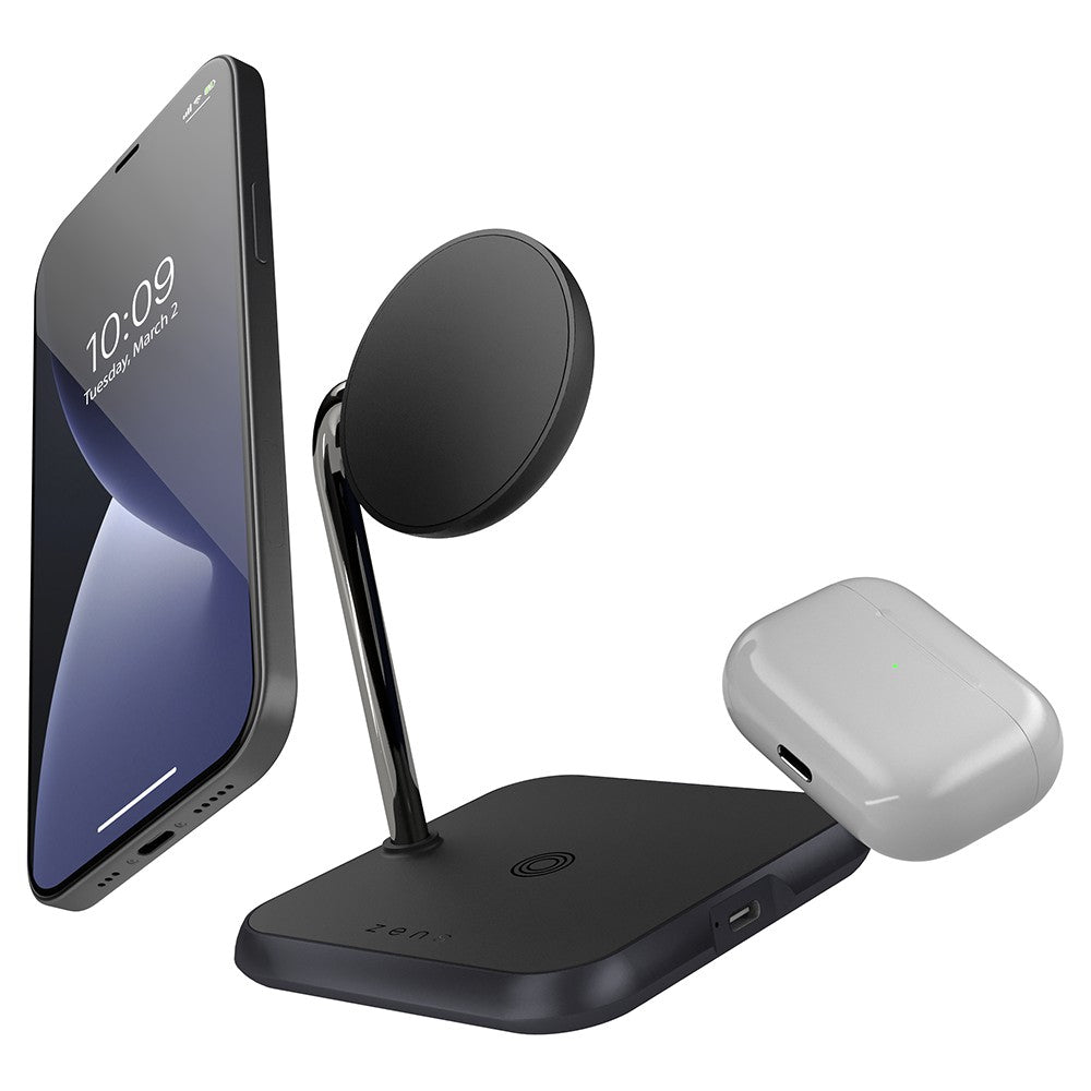 Zens 3-In-1 Magnetic Wireless Charger - Black | ZEDC19B/00 from Zens - DID Electrical