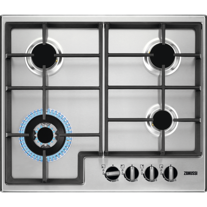 Open Boxed/ Ex-Display - Zanussi Series 40 60CM Built-In Gas Hob - Stainless Steel | ZGH66424XX from Zanussi - DID Electrical