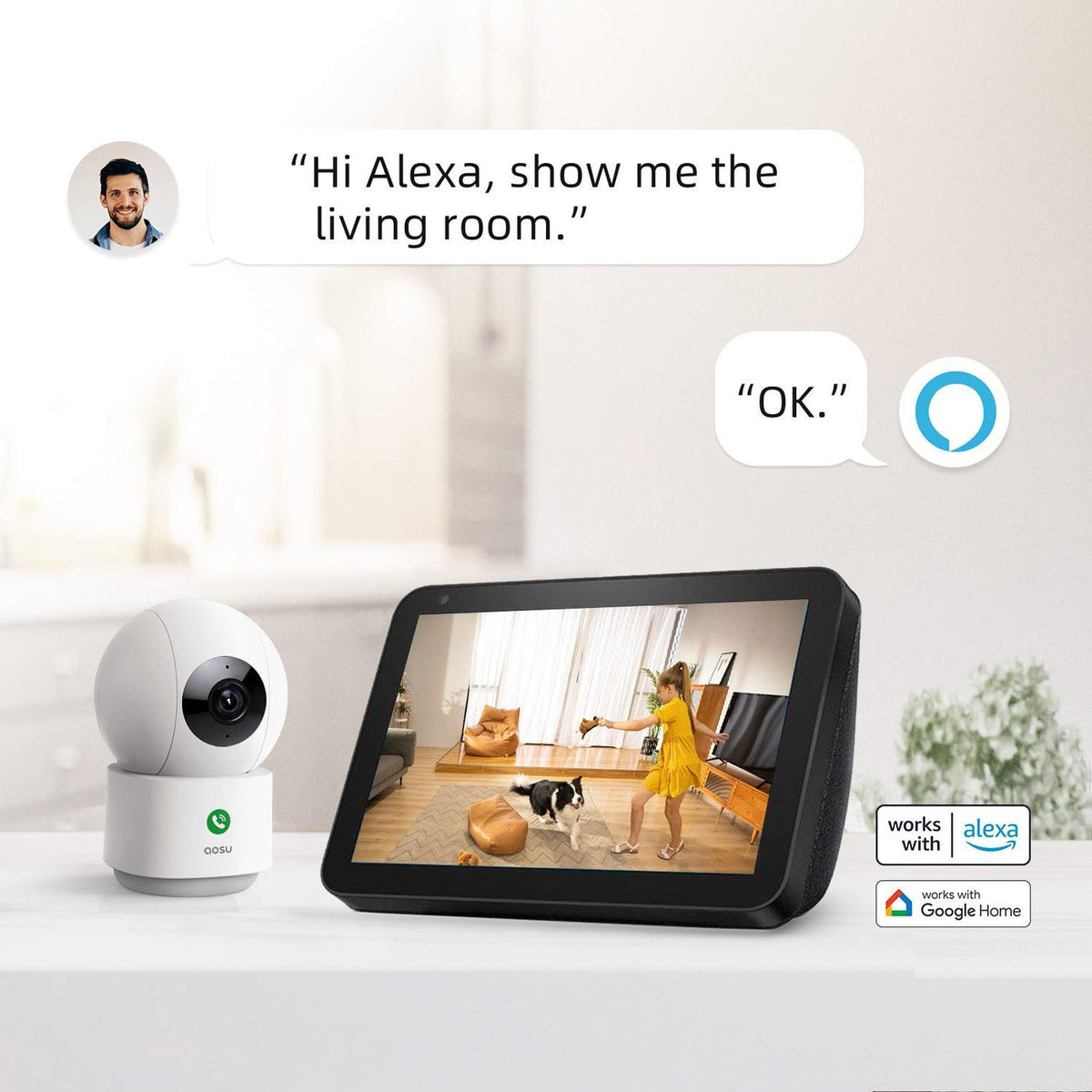 Aosu P1 Pro Indoor Camera - White | c2p from Aosu - DID Electrical