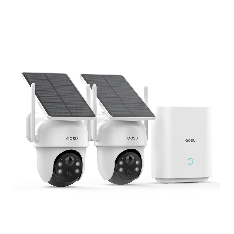 Aosu D1 Classic Solar Camera Pack of 2 Camera Kit- White | c9c-2h from Aosu - DID Electrical