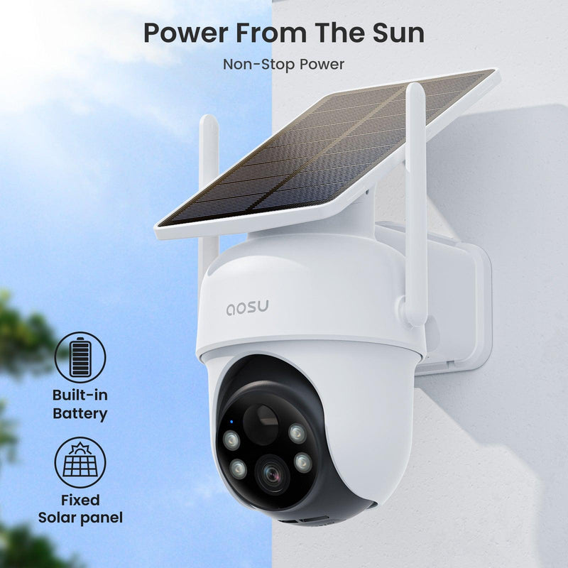 Aosu D1 Classic Solar Camera Pack of 2 Camera Kit- White | c9c-2h from Aosu - DID Electrical