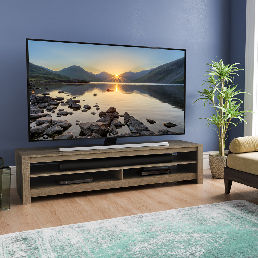 AVF Calibre 1.8M TV Stand - Rustic Sawn Oak | CA180RGO from AVF - DID Electrical