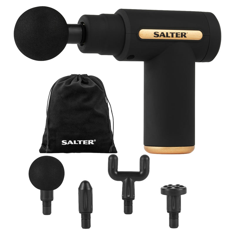 Salter 4 Massage Heads Mini Electric Massage Gun - Black` | EE7427BLKSTKEU7 from Salter - DID Electrical