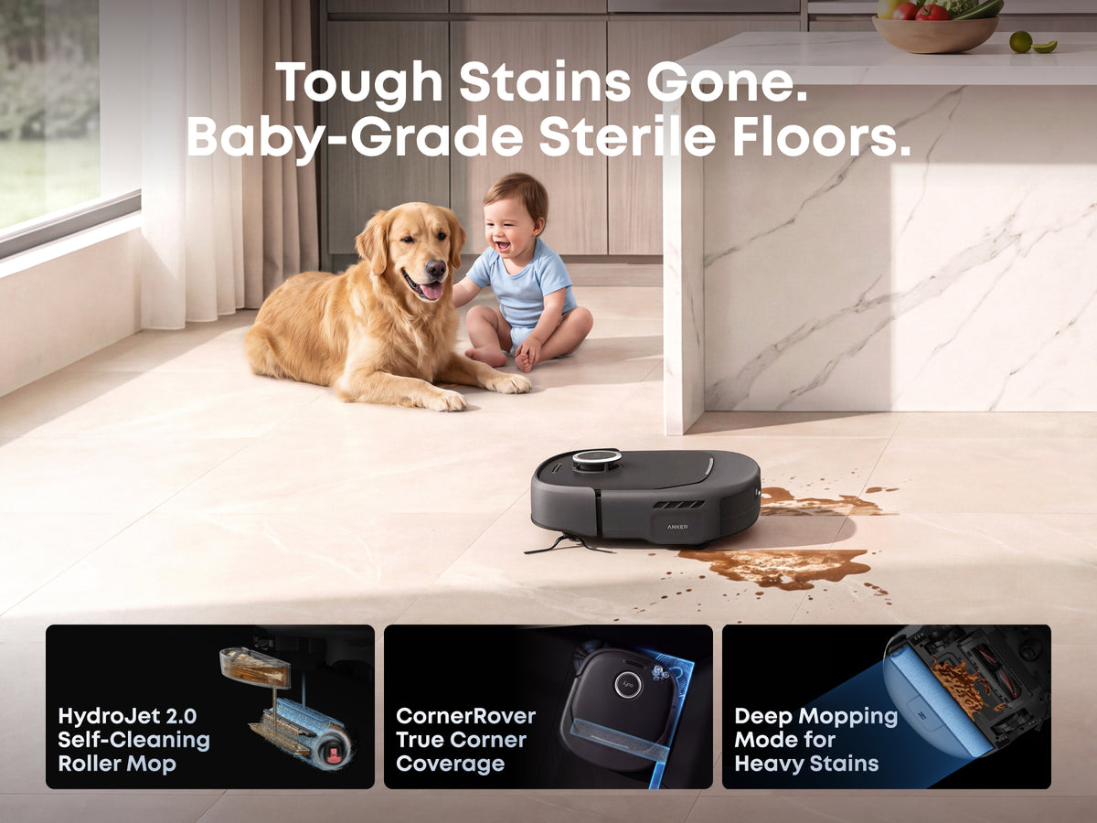 Eufy Omni E35 Robot Vacuum, Mop and Portable Deep Cleaner with All-in-One Station - Black | T210MV11