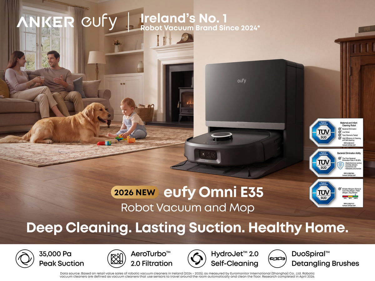 Eufy Omni E35 Robot Vacuum, Mop and Portable Deep Cleaner with All-in-One Station - Black | T210MV11