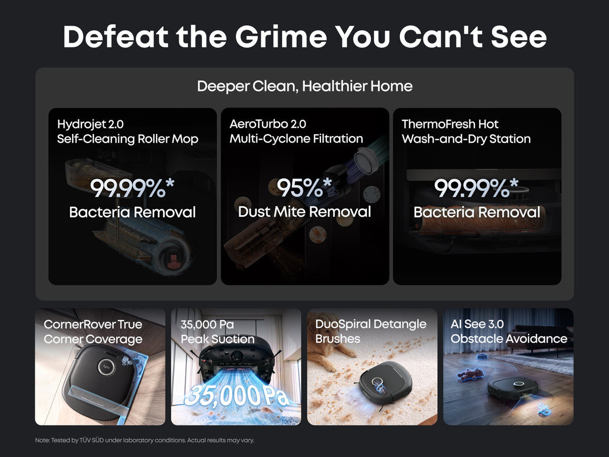 Eufy Omni E35 Robot Vacuum, Mop and Portable Deep Cleaner with All-in-One Station - Black | T210MV11