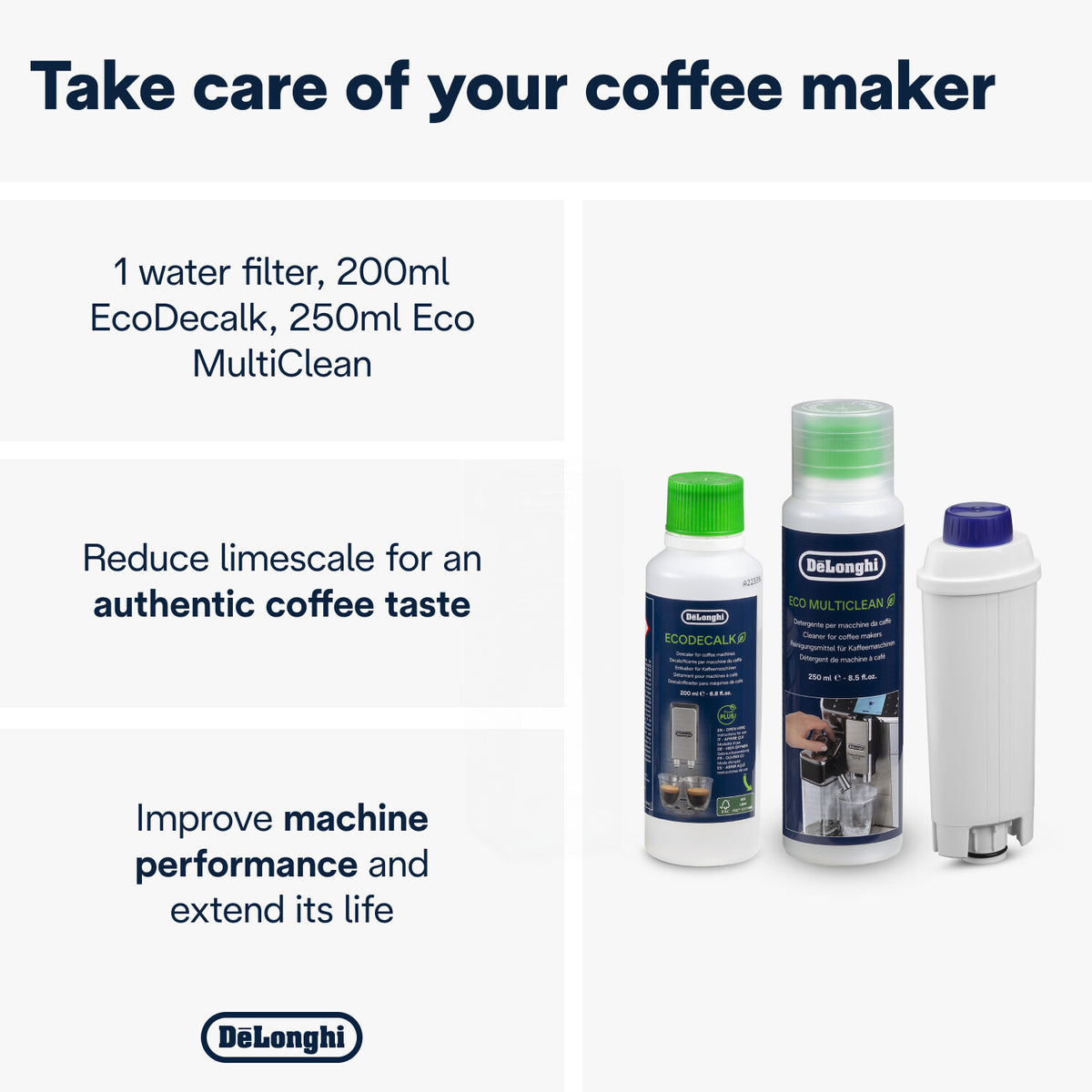 DeLonghi Coffee Care Kit Maintenance Set for Coffee Machines | DLSC306