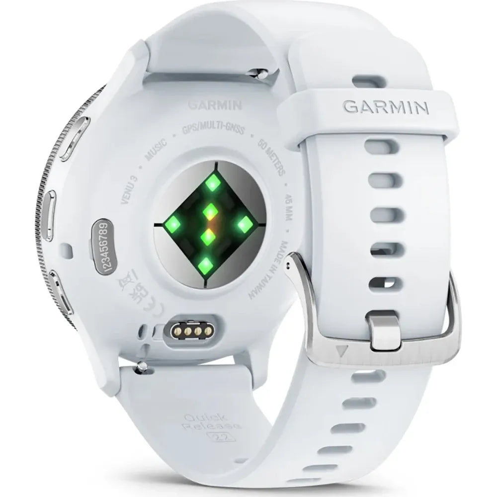 Garmin Venu 3 Stainless Steel Bezel Silicone Band - Whitestone | 49-GAR-010-02784-00 from Garmin - DID Electrical