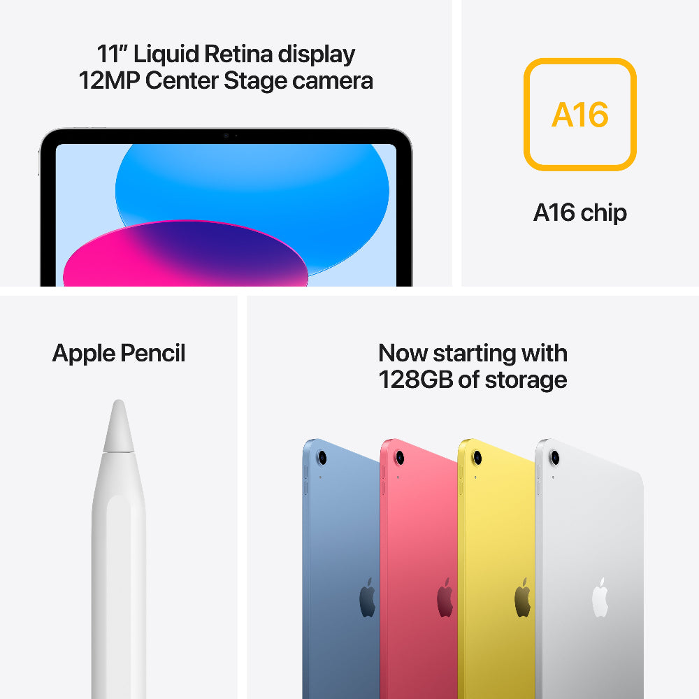 Apple iPad A16 11" 128GB Wi-Fi Tablet - Silver | MD3Y4KN/A from Apple - DID Electrical