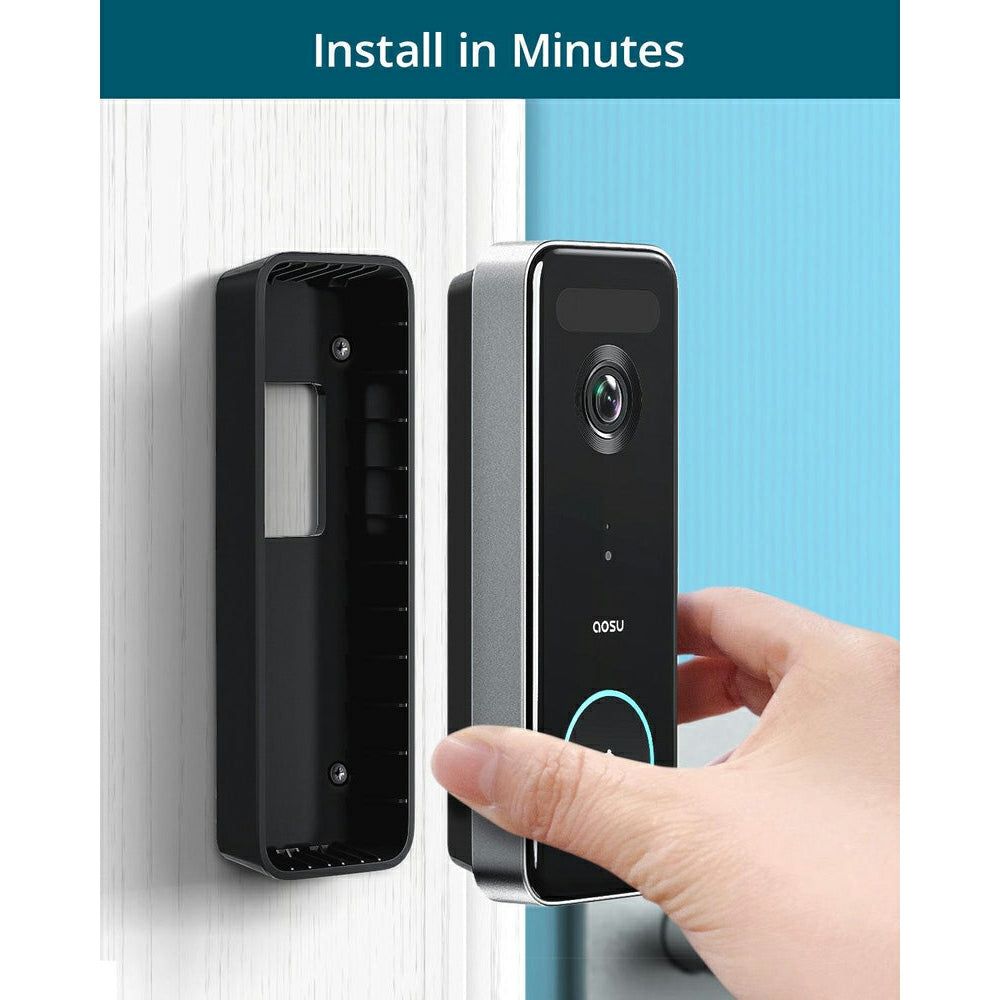 Aosu Ultra Video Doorbell - Black | v8s from Aosu - DID Electrical