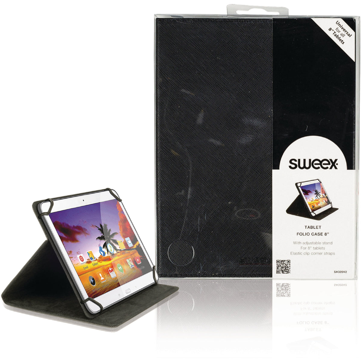 Sweex 8&quot; Universal Folio Case for Tablet - Black | 021006 from Sweex - DID Electrical