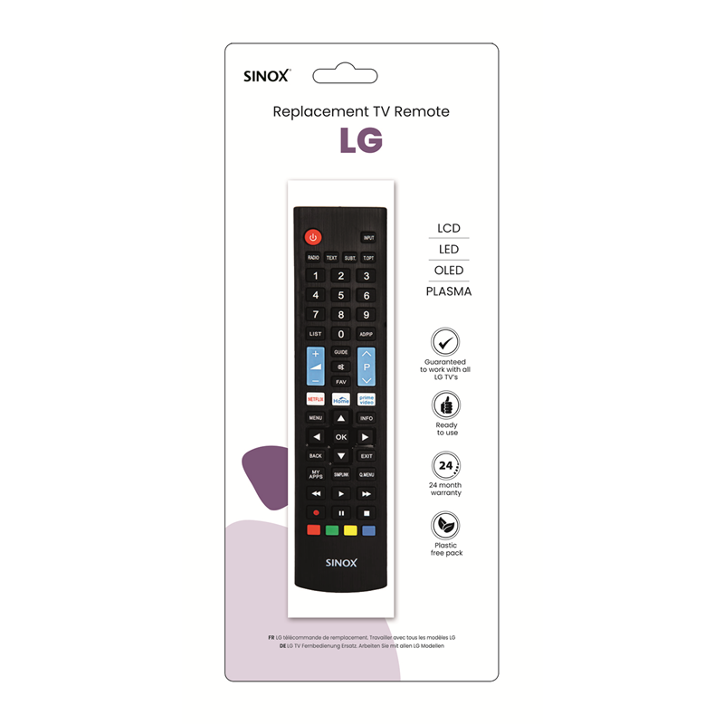 Sinox LG Remote Control - Black | 050647 from Sinox - DID Electrical