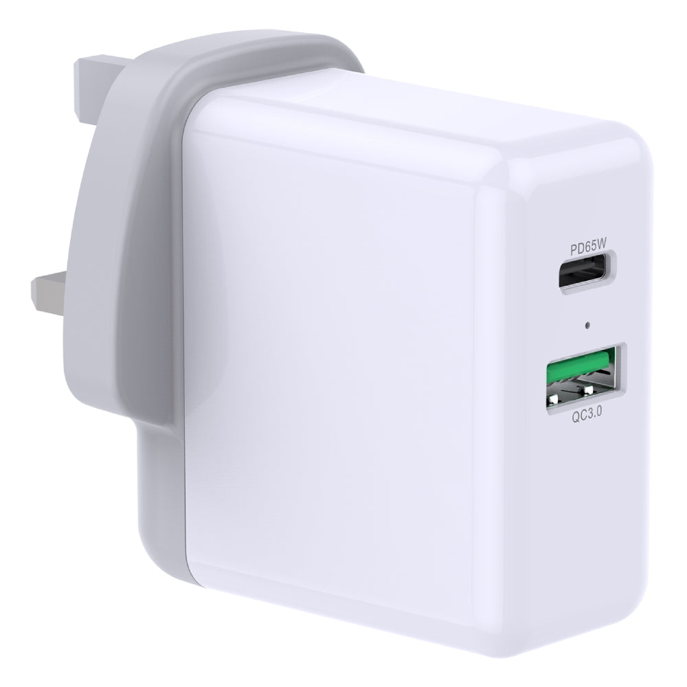 Prevo QC72 USB Type-C &amp; USB Type-A Fast Charge Mains Charger - White | 093193 from Prevo - DID Electrical