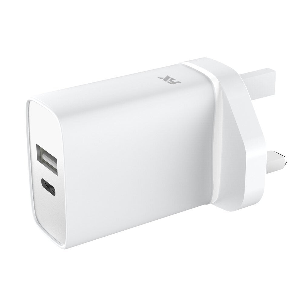 FX Factory 20W USB-A &amp; USB-C Dual USB Mains Charger - White | 097225 (7551022858428)