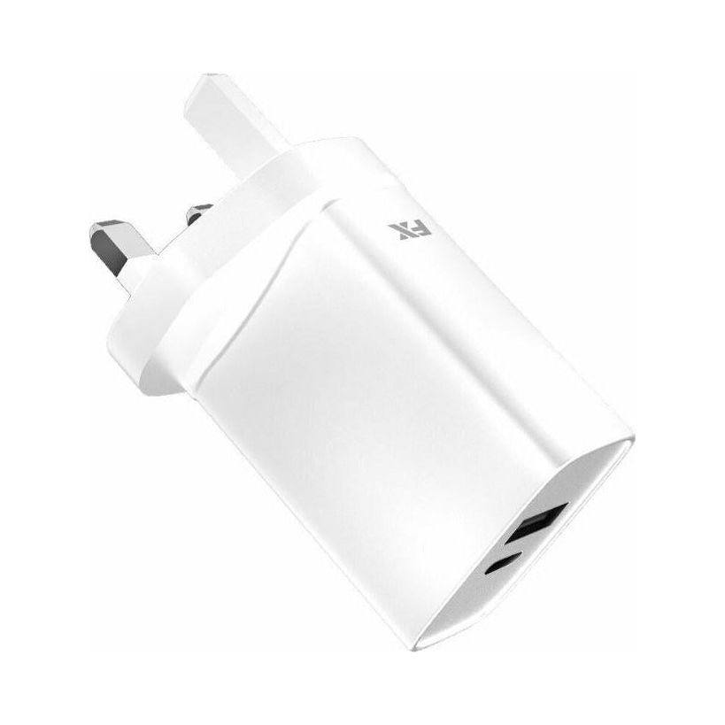 FX Factory 20W USB-A &amp; USB-C Dual USB Mains Charger - White | 097225 (7551022858428)