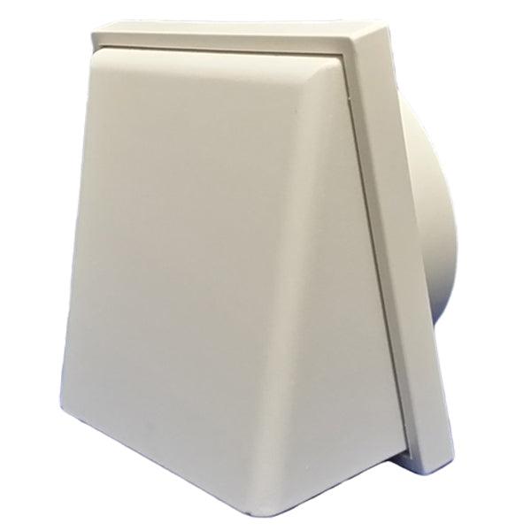 100MM Dual Fitting Cowled Outlet - White | R41031 (7229153018044)