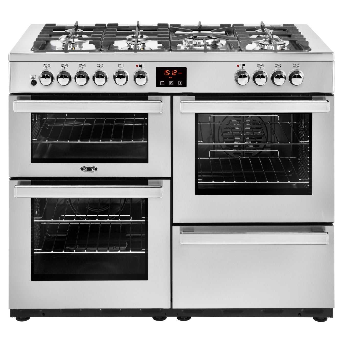 Belling Cookcentre 110CM Dual Fuel Range Cooker - Professional Stainless Steel | 110DFTPROFSTA from Belling - DID Electrical