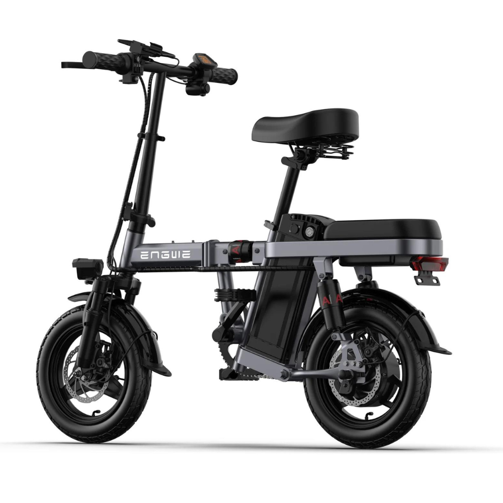 Engwe T14 Mini 48V 10Ah Folding Electric Bike - Silver &amp; Black | ZH110 from Engwe - DID Electrical