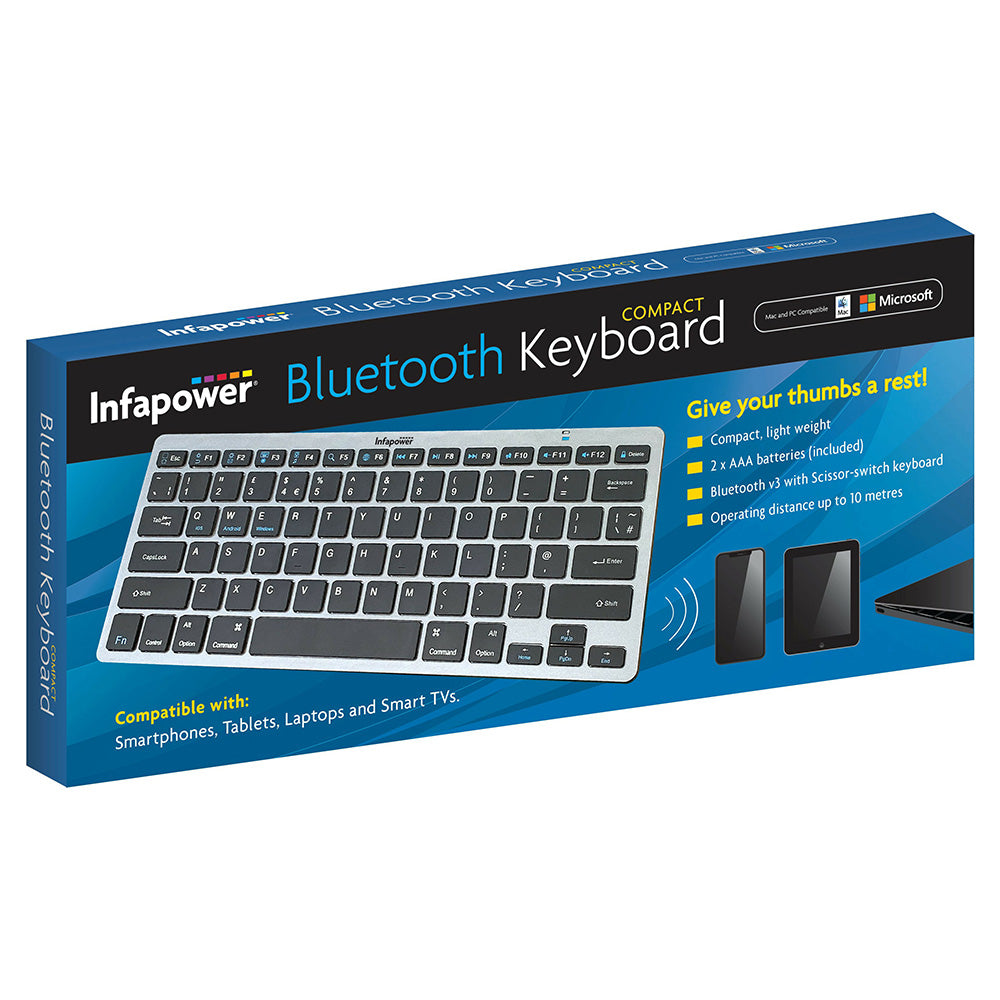 Infapower X207 Wireless Bluetooth Keyboard - Silver | 212705 (7651989258428)