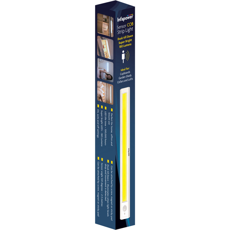 Infapower Sensor COB Strip Light with 4 x AA Batteries - Pack of 1 | 212712 from Infapower - DID Electrical